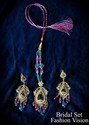 Indian 14ct Gold Plated Trendy Purple Necklace Ear