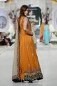 Pakistan Designer Chiffon Cadmium Orange Silver Em