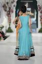 Pakistan Designer Chiffon Maya Blue Black Applique