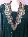 Pakistani Designer Dark Green Peach Pink Dull Gold