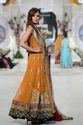 Pakistan Designer Chiffon Cadmium Orange Silver Em