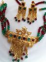 Indian Gold Platted Green Red Beads Jewellery Coll