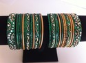 Indian Designer Green Glass Beads Bangle Set Salwa