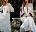 Pakistan Designer Pure White Chiffon Maroon Thread