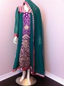 Pakistani Green Chiffon Purple Velvet Outfit Gold 