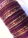 Indian Glass Lakh Bangle Set Purplish Pink Salwar 