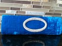 Pakistan Silver Stylish Clutch Velvet Blue Handbag