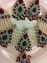 Pakistan Designer Pearl Zarqonia Red Green Bridal 