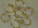 Lot of 7 Indian Nath Nose Rings Long 7 Cubic Zarqo