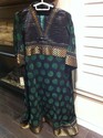 Pakistan Black Green Velvt Polka Dot Pleated Style