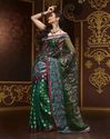 Indian Green Designer Saree Sequins and Thread wor