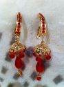 Exclusive Designer Red Zarqonia Gold Earrings Jumk
