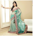 Celebrate Zarine Khan Majestic Designer Sari Green