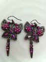 Antique Butterfly Style Earrings Pink Stone Stylis