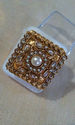 Indian Golden Pearl Stone Bridal Zarqonia Ring Cov