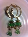 Indian Green Long Flower Earrings Gold Platted Hew