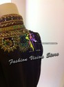 Pakistan Designer Cotton Dark Brown Top Blue Stone