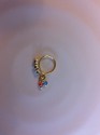 Indian Exclusive Nath Nose Ring 3 Cubic Rhinestone