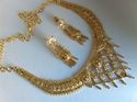 Indian 14ct Gold Platted Necklace Set Earrings Cha