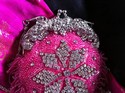 Pink Slive head Beads with Rhinestone Clutch Purse