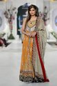 Pakistan Designer Chiffon Cadmium Orange Silver Em