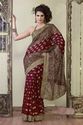 Bollywood Designer Maroon Saree Sequins Thread Wor