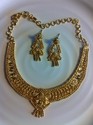 Indian 14ct Gold Platted Necklace Set Earrings Squ