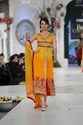 Pakistani Designer Dip Dyed Amber Orange Red Chiff