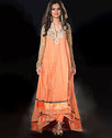 Pakistan Designer Atomic Tangerine Dora Raw Silk &