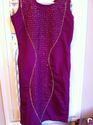 Purple Pink Rawsilk Designer Outfit Small Handwork