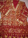 Indian Bandani Chundri Silk Dress Gold Embrodiery 