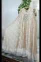 Stylish Beige Lace Piece Embroidery Long Top Outfi