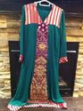 Pakistan Green Chiffon Outfit Purple Gold Salwar B