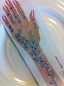 Glitter Full Hand Silver Color Beads Henna Tattoos