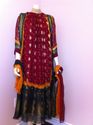 Indian Chiffon Banarasi Maroon Green Flair Long Ou