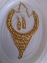 Indian 14ct Gold Platted Necklace Set Earrings Art