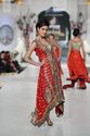 Pakistan Designer Banarsi Chiffon Red Gold Emblish