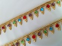 Pakistan Gold Plated Multi Stone Zanjeer Anklet Pa