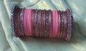 Indian Glass Lakh Bangle Set Pink & Purple Party S