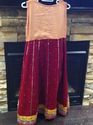 Pakistan Maroon Peach Georgette Beads Stone Outfit