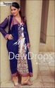 Pakistani Designer DewDrops Blue Banarasi Outfit M