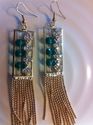 Indian Gold Platted Earrings Turqouise Rhinestonr 