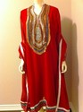 Pakistan Designer Hot Red Banarasi Chiffon Handwor