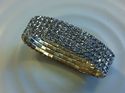 Indian Silver Rhinestone Thick Hand Band Bracelet 