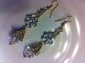 Indian Crystal Flower Earrings Gold Platted Hew Rh