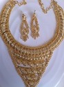 Indian 14ct Gold Platted Necklace Set Earrings Art