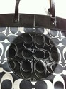 NWT COACH Laura Signature Large Tote Black Copper 