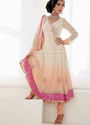 Indian White Anarkali Beautiful Outfit with Embroi