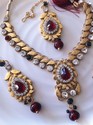 Gold Plated Necklace Earrings Tikka Cubic Zarqonia