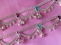 Exclusive Silver Platted Payal 3 dot Tri Anklet Sa